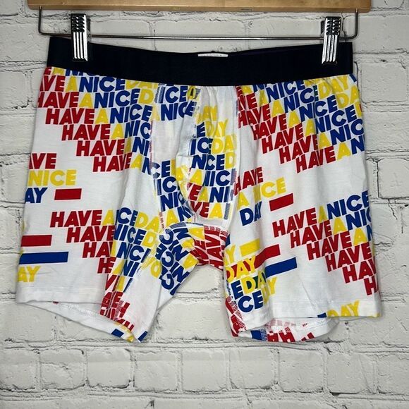 Meundies Have a Nice Day Mens Boxer Briefs size medium New no tags Micromodal - Picture 1 of 5